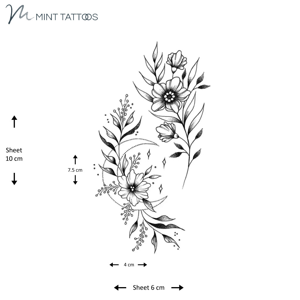 Amazon.com : 20 Sheets Black Tiny Temporary Tattoo, Hands Face Tattoo  Sticker for Men Women, Moon Butterly Bird Flower Floral Designs Body Art on  Arm Neck Shoulder Clavicle Waterproof : Beauty &